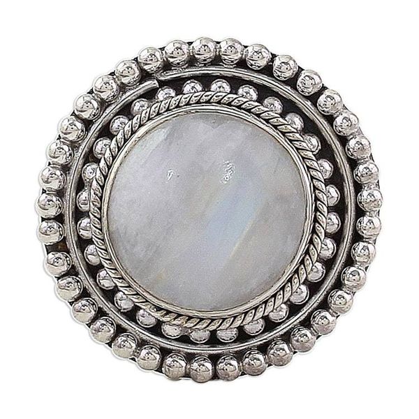 Alternate image for Hand Made Rainbow Moonstone Cocktail Ring from India Rainbow Elegance