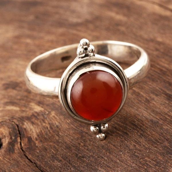 Alternate image for Simple Carnelian and Sterling Silver Ring from India Sunset Memory