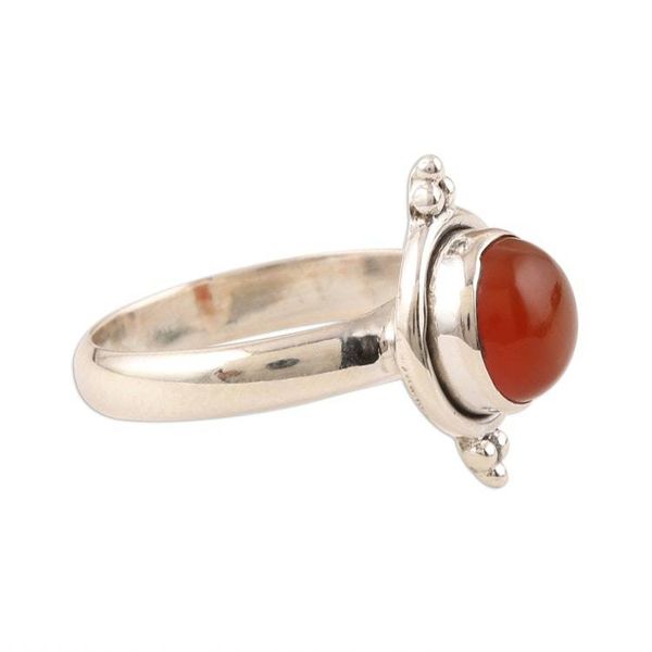 Alternate image for Simple Carnelian and Sterling Silver Ring from India Sunset Memory