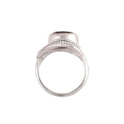 Alternate image for Sterling Silver Wrap Amethyst Ring India Jewelry Her Majesty