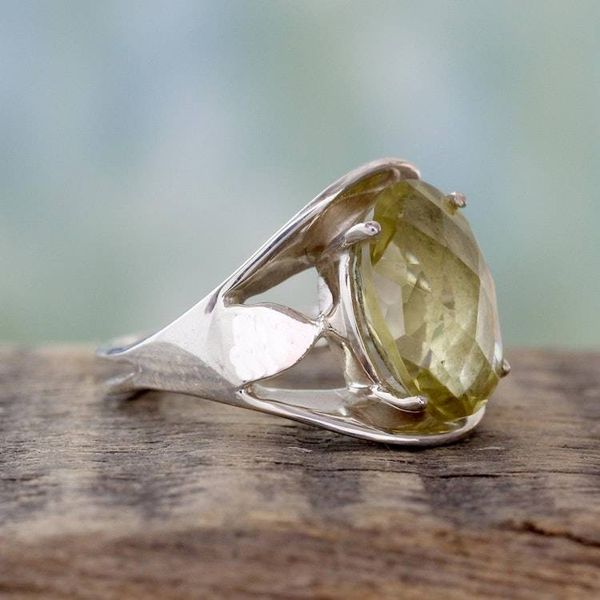 Alternate image for Sterling silver solitaire ring Glow