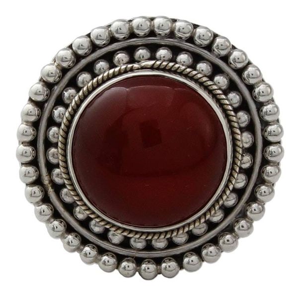 Alternate image for Artisan Crafted Carnelian and Sterling Silver Cocktail Ring Tangerine Sunset