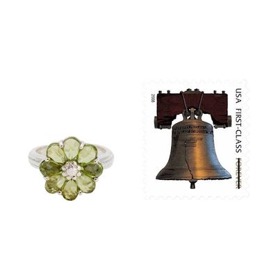 Alternate image for Floral Sterling Silver and Peridot Cocktail Ring Joyous Blossom