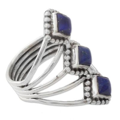 Alternate image for Artisan Crafted Lapis Lazuli and Silver Ring from India Deep Blue Diamonds