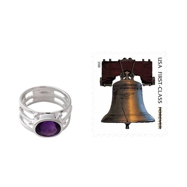 Alternate image for 4-carat Amethyst on Sterling Silver Ring Pisces Jewelry Twilight Mood