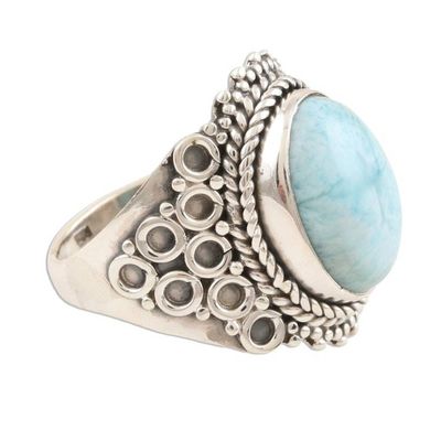 Alternate image for Genuine Larimar Cocktail Ring Quiet Sea
