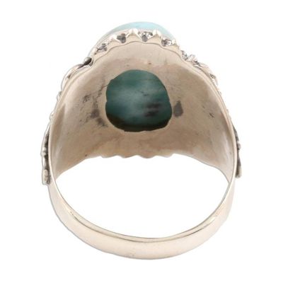 Alternate image for Genuine Larimar Cocktail Ring Quiet Sea