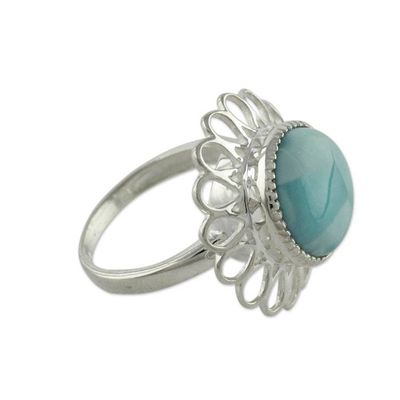 Alternate image for Larimar Single Stone Ring Azure Blossom