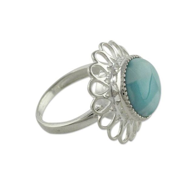 Alternate image for Larimar Single Stone Ring Azure Blossom