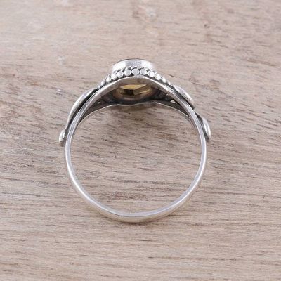 Alternate image for Spiral Motif Citrine Cocktail Ring from India Assam Allure