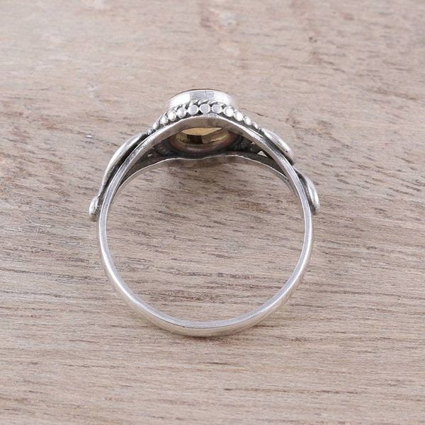 Alternate image for Spiral Motif Citrine Cocktail Ring from India Assam Allure