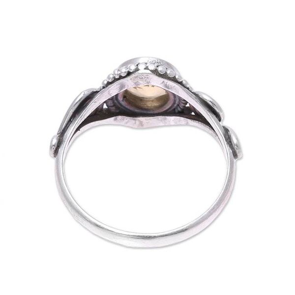 Alternate image for Spiral Motif Citrine Cocktail Ring from India Assam Allure