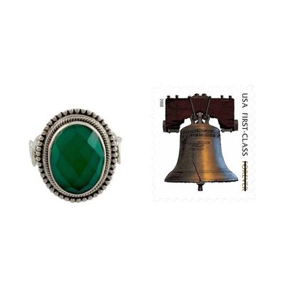Alternate image for Sterling Silver Cocktail Ring with Green Onyx Green Magnificence