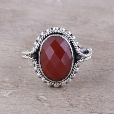 Alternate image for Carnelian Ring Artisan Crafted Sterling Silver Jewelry Sun Afire