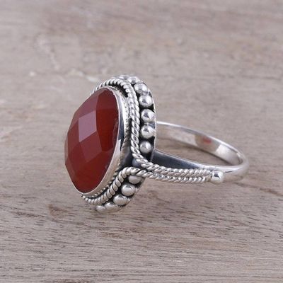 Alternate image for Carnelian Ring Artisan Crafted Sterling Silver Jewelry Sun Afire