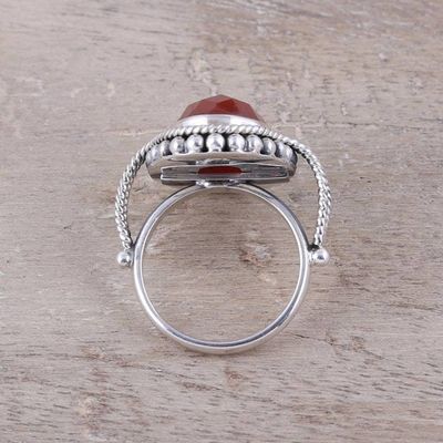 Alternate image for Carnelian Ring Artisan Crafted Sterling Silver Jewelry Sun Afire