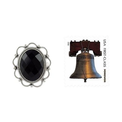 Alternate image for Onyx and Sterling Silver Flower Ring from India Midnight Blossom