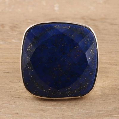 Alternate image for Mens 7-Carat Lapis Lazuli Ring from India Bold and Blue