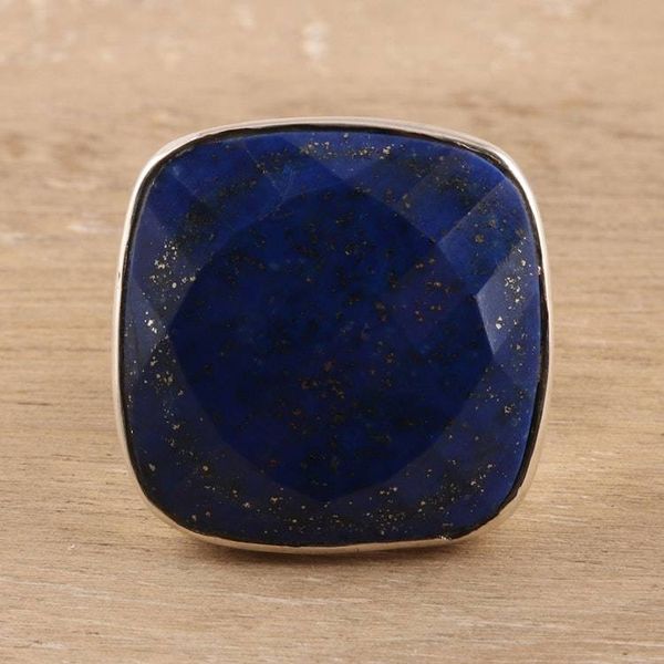 Alternate image for Mens 7-Carat Lapis Lazuli Ring from India Bold and Blue