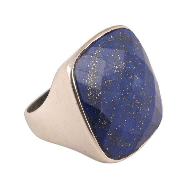 Alternate image for Mens 7-Carat Lapis Lazuli Ring from India Bold and Blue