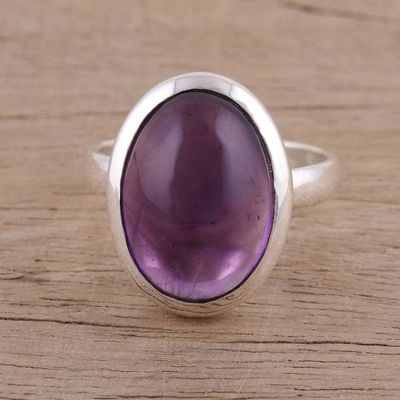 Primary image for Artisan Handmade Amethyst 925 Sterling Silver Cocktail Ring Dusky Dream