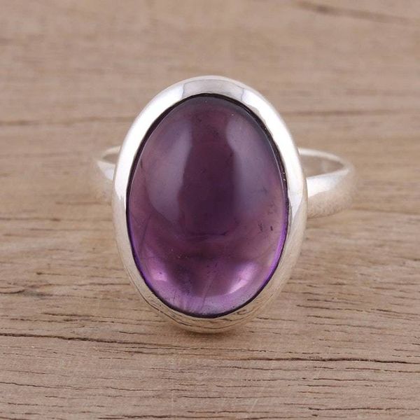 Alternate image for Artisan Handmade Amethyst 925 Sterling Silver Cocktail Ring Dusky Dream