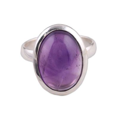 Alternate image for Artisan Handmade Amethyst 925 Sterling Silver Cocktail Ring Dusky Dream