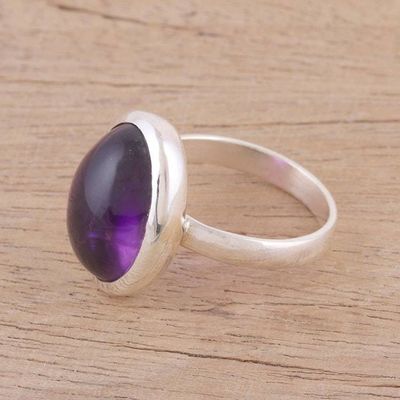 Alternate image for Artisan Handmade Amethyst 925 Sterling Silver Cocktail Ring Dusky Dream