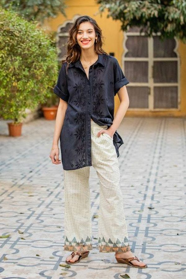 Alternate image for Block-Printed Cotton Pants from India Summer Elegance