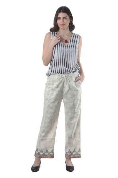 Alternate image for Block-Printed Cotton Pants from India Summer Elegance
