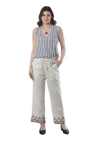 Alternate image for Block-Printed Cotton Pants from India Summer Elegance