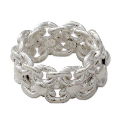 Alternate image for Sterling silver band ring Lives Entwined