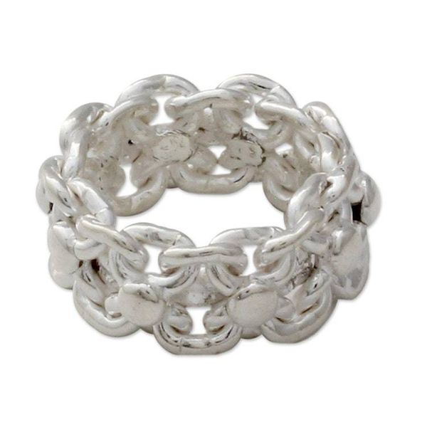 Alternate image for Sterling silver band ring Lives Entwined