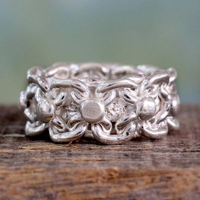 Alternate image for Sterling silver band ring Lives Entwined
