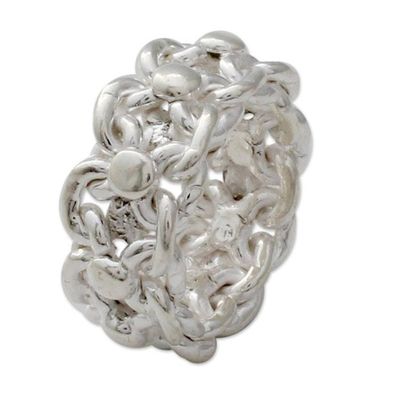 Alternate image for Sterling silver band ring Lives Entwined
