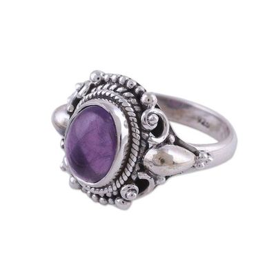 Alternate image for Handcrafted Amethyst and Sterling Silver Cocktail Ring Radiant Royalty