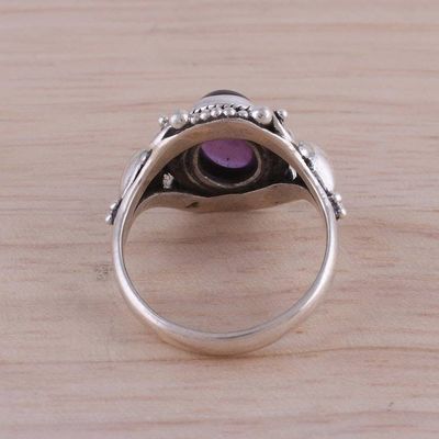 Alternate image for Handcrafted Amethyst and Sterling Silver Cocktail Ring Radiant Royalty