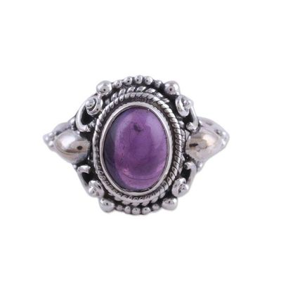 Alternate image for Handcrafted Amethyst and Sterling Silver Cocktail Ring Radiant Royalty
