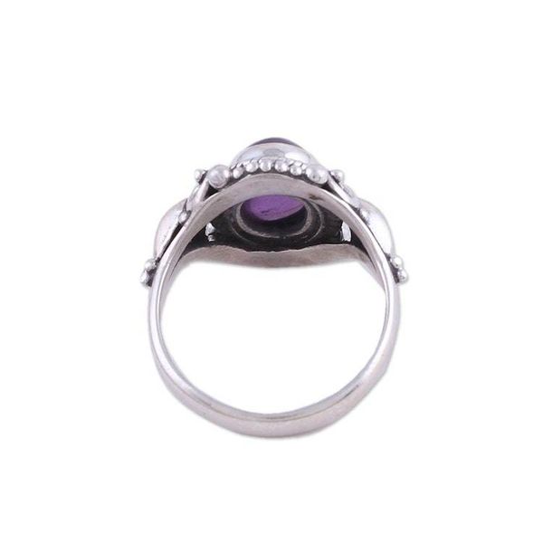 Alternate image for Handcrafted Amethyst and Sterling Silver Cocktail Ring Radiant Royalty