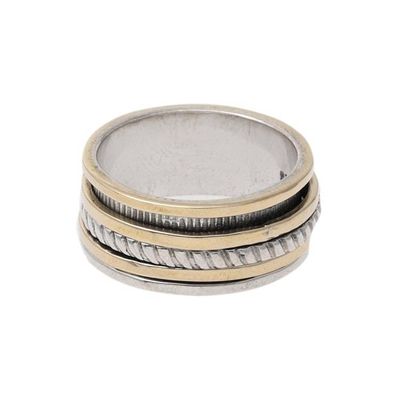 Alternate image for Sterling Silver and Brass Spinner Ring from India Hopeful Dance