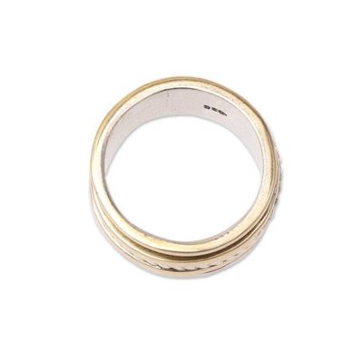 Alternate image for Sterling Silver and Brass Spinner Ring from India Hopeful Dance