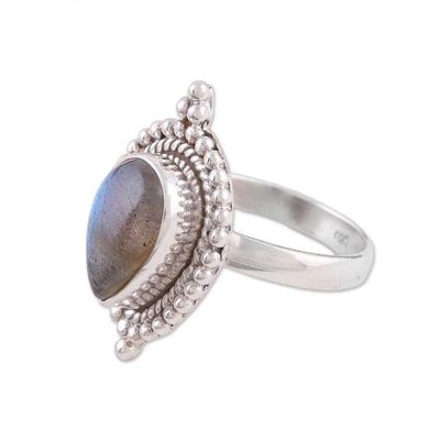 Alternate image for Handmade 925 Sterling Silver Labradorite Cocktail Ring India Drops of Love