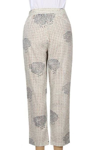 Alternate image for Hand Block Printed Ivory Cotton Pants Mumbai Muse