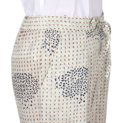 Alternate image for Hand Block Printed Ivory Cotton Pants Mumbai Muse