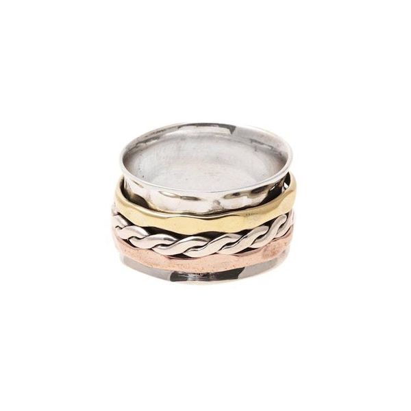 Alternate image for Twist Pattern Sterling Silver Spinner Ring from India Rotating Twist