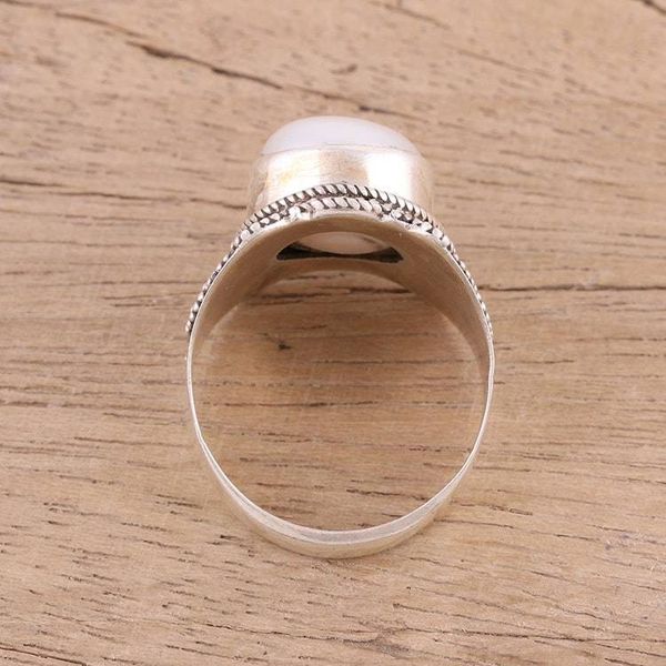 Alternate image for Cultured Freshwater Pearl and Sterling Silver Cocktail Ring Pearl Glamour