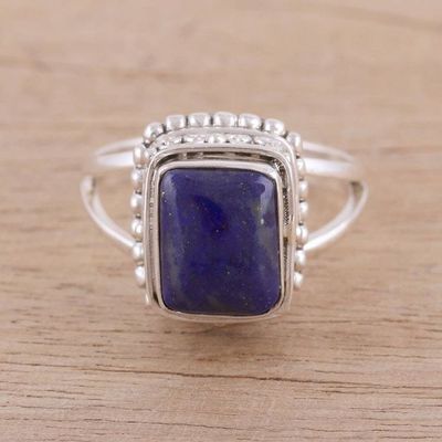 Primary image for Handmade 925 Sterling Silver Lapis Lazuli Cocktail Ring Fancy Blue