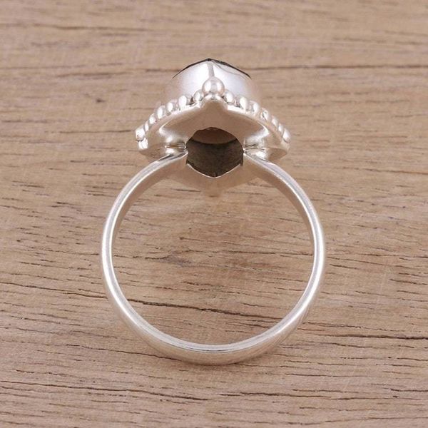 Alternate image for Handmade Smoky Quartz 925 Sterling Silver Cocktail Ring Dusky Haze