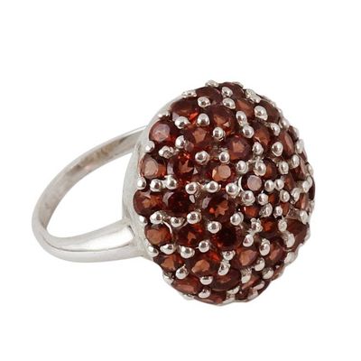 Alternate image for Indian Sterling Silver and Garnet Cluster Ring Red Geranium