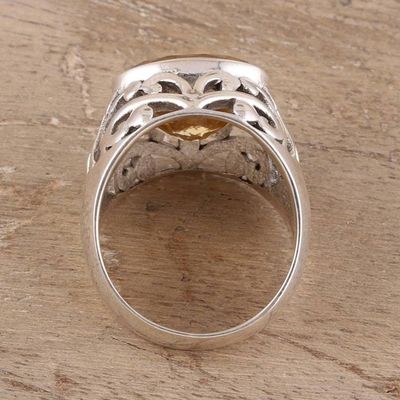 Alternate image for Mens Sterling Silver Domed Ring with Citrine  Prosperity
